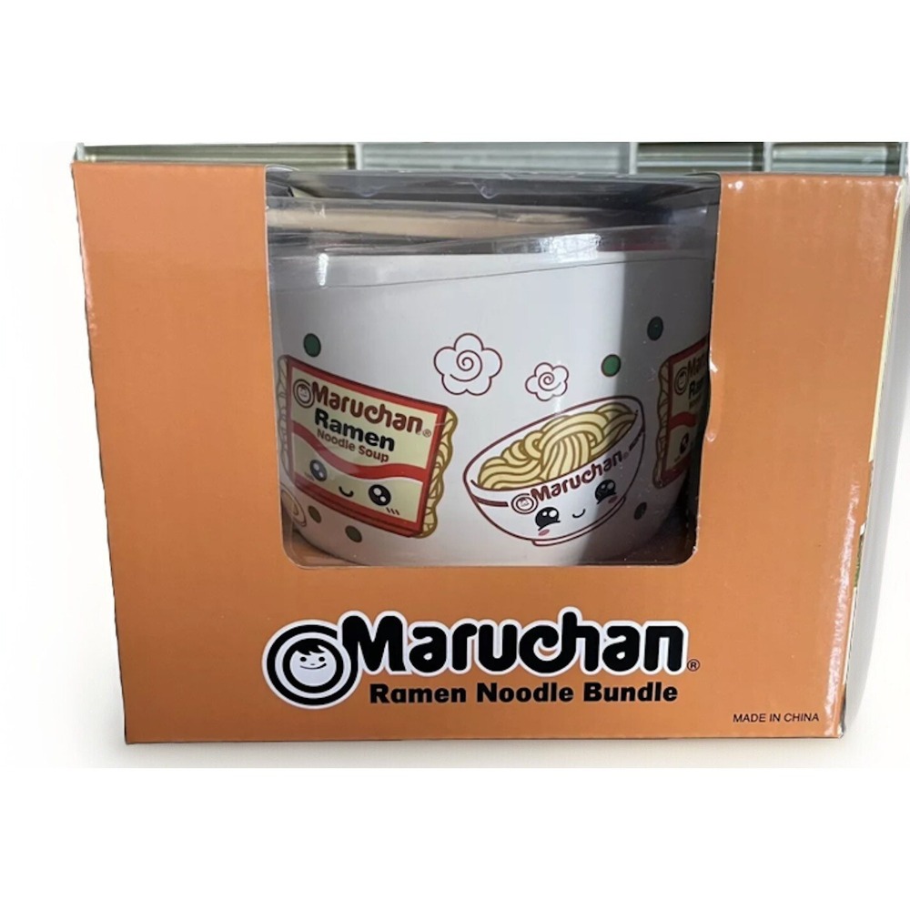 Maruchan Ramen Noodle Bowl Bundle W/Chopsticks, Sticks Holder and Soup Spoon NEW